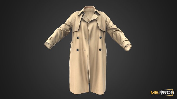 [Game-Ready] Trench Coat 3D Model