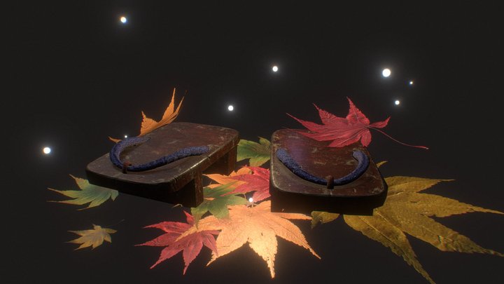 Japanese geta shoes 3D Model