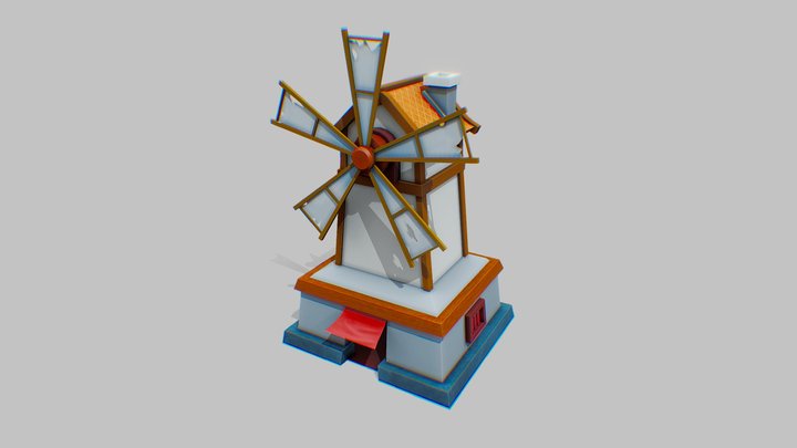 Stylized Windmill 3D Model