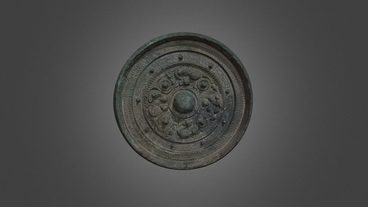 三角縁唐草文帯三神二獣鏡 3D Model