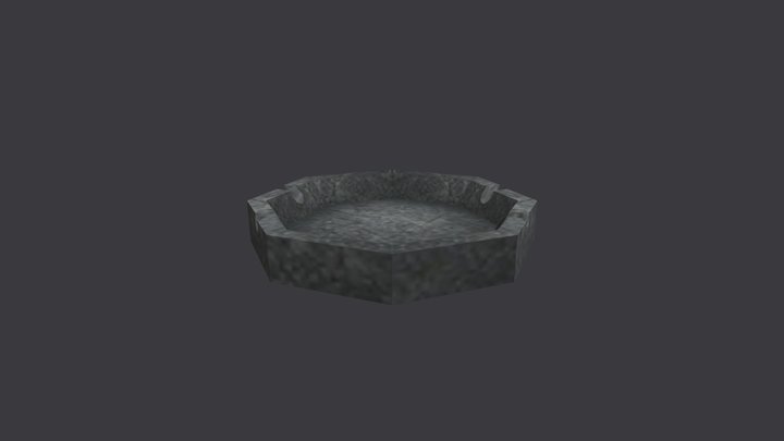 Ashtray Black Stone (PS1 / LOW POLY) – Free 3D Model STL