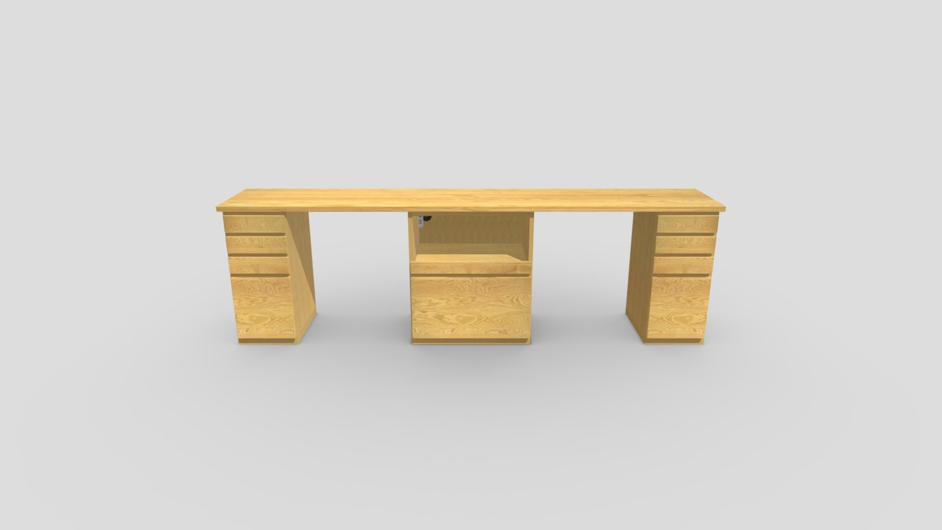 Ideal 240デスク (60スライドドロワー・30ドロワーx2) OAK