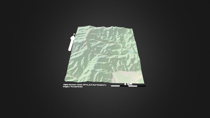 海坨山_等高地图 – Modelo 3D gratuito STL