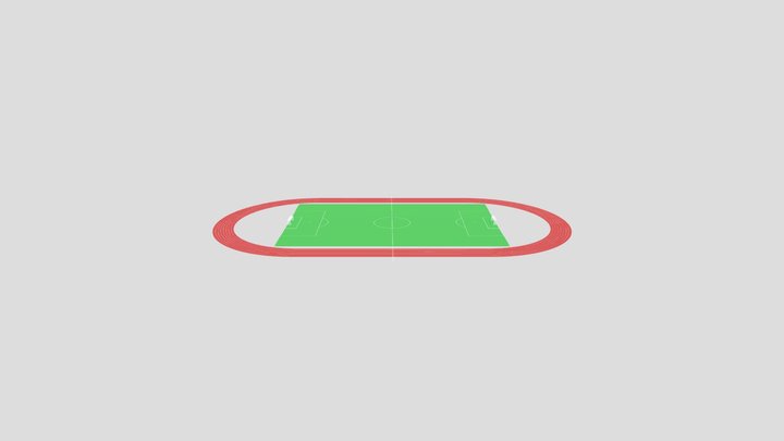 Football X Running Track 3D Model