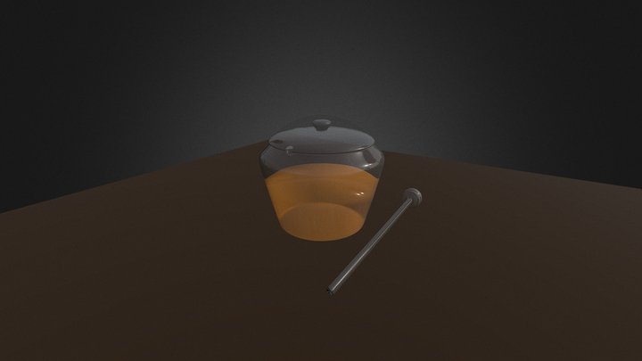 Honeypot & Honeyspoon 3D Model