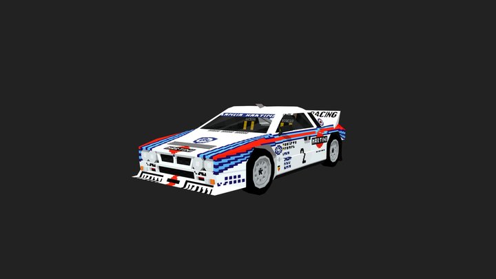 Low Poly Lancia Rally 037 3D Model
