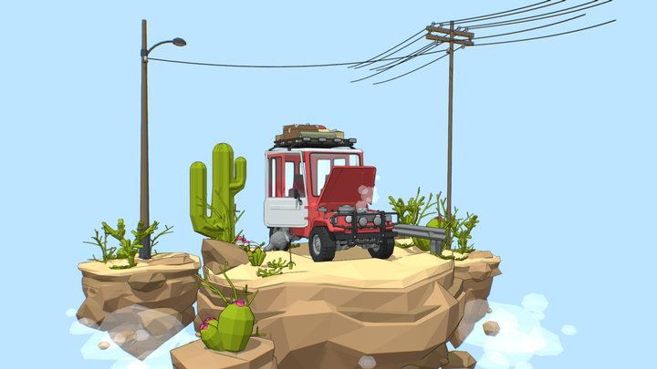 Desert road 3D Model