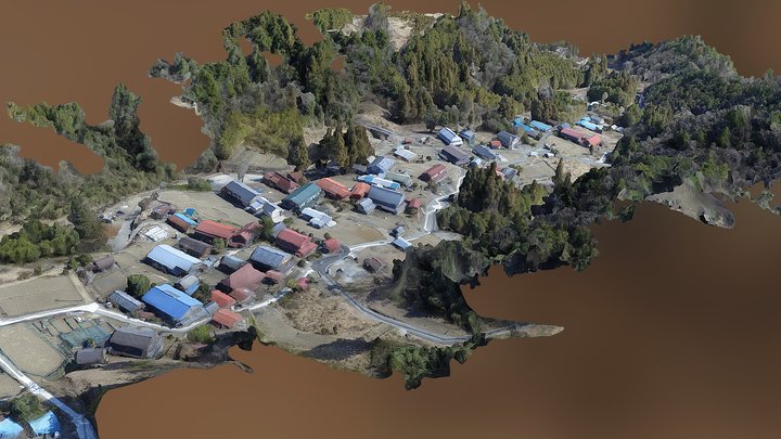 Works(Apr. 2017) : A village in Minobu-town 3D Model