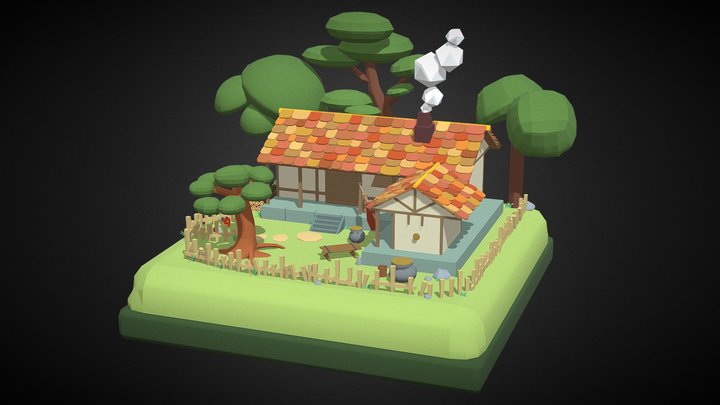 Lowpoly Scene——A Friend's Home – Modello 3D gratuito STL