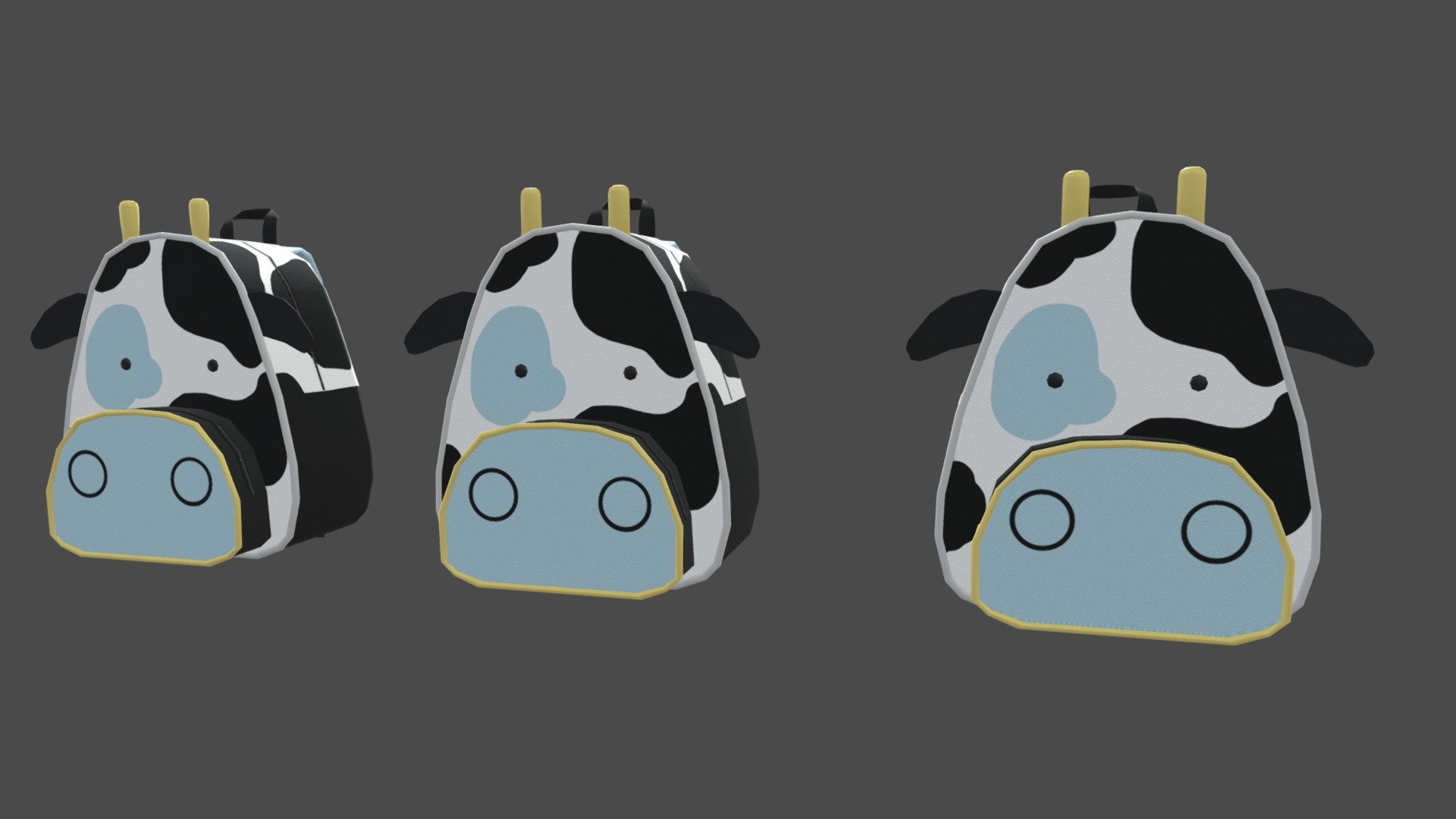 Cute Low Poly Cow Backpack