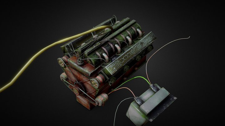 Buggy car engine 3D Model