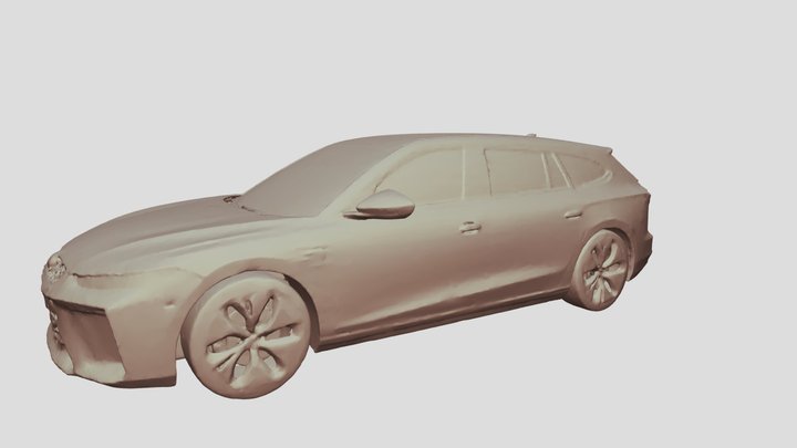 Silver Sleek Wagon 3D Model