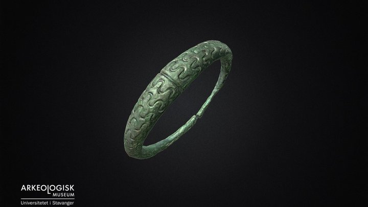 Armlet in bronze, iron age 3D Model