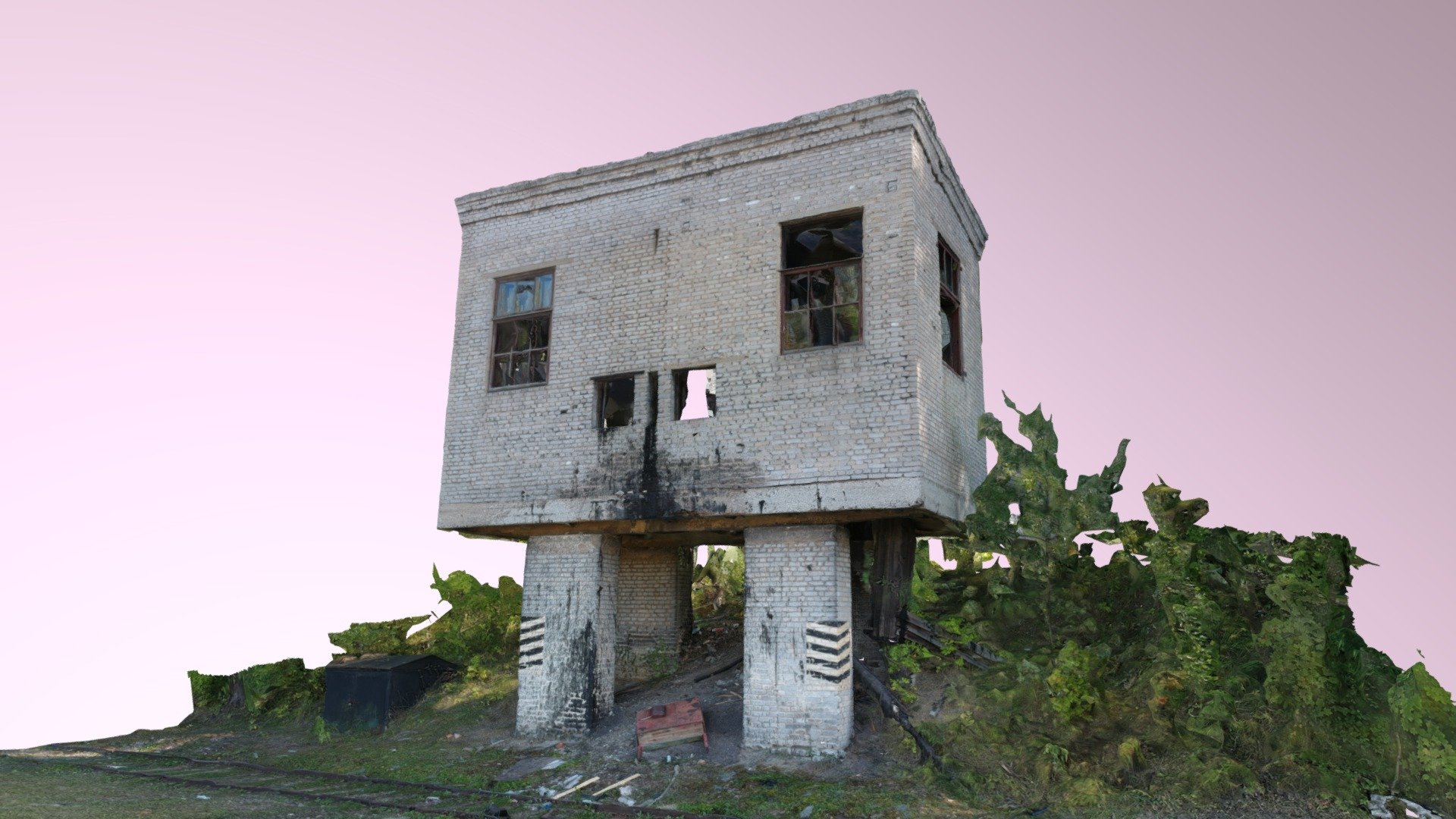 Soviet Style High Brick House