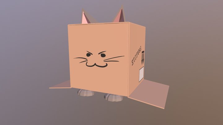 4 Crosspaws – Cardboard Box Cat 3D Model