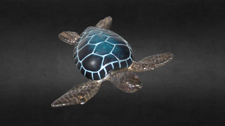 3D Scanned Turtle Ornament 3D Model