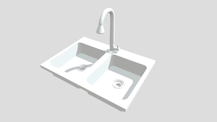 Drop-in Double Sink 3D Model