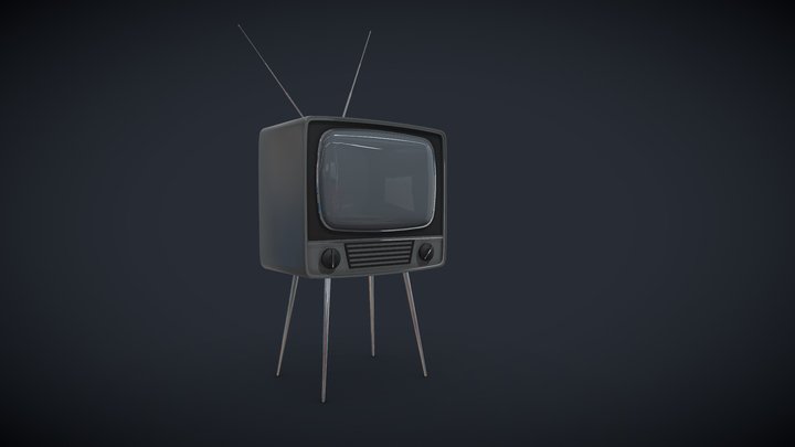retro_TV_001_black 3D Model