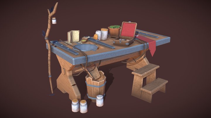1DEA_1IGP_ArtisansDesk 3D Model
