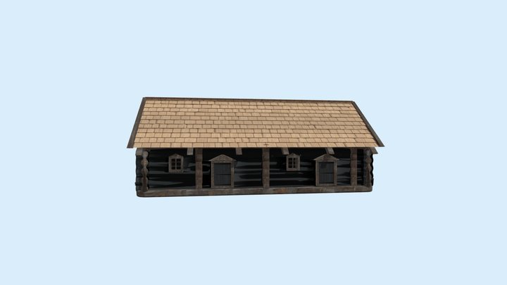 Medieval Wooden House 3D Model