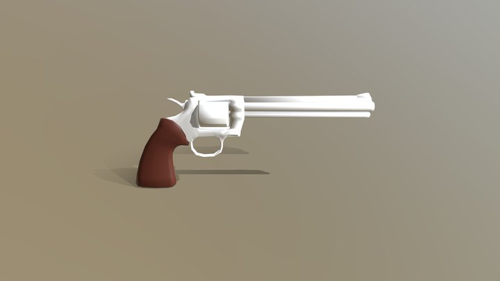 Revolver lowpoly 3D Model