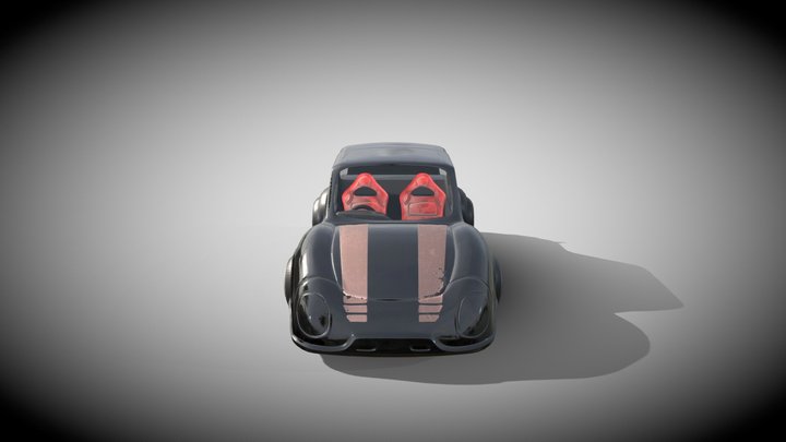 black sci fi car 3D Model