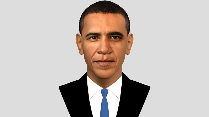 Barack Obama bust for full color 3D printing 3D Model