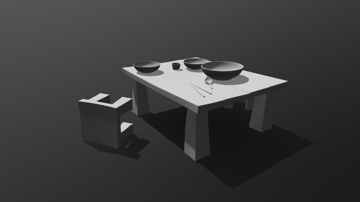 KUNG FU PANDA - restaurant table 3D Model