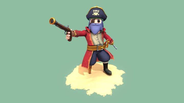 Low Poly Pirate - Captain Pyke 3D Model