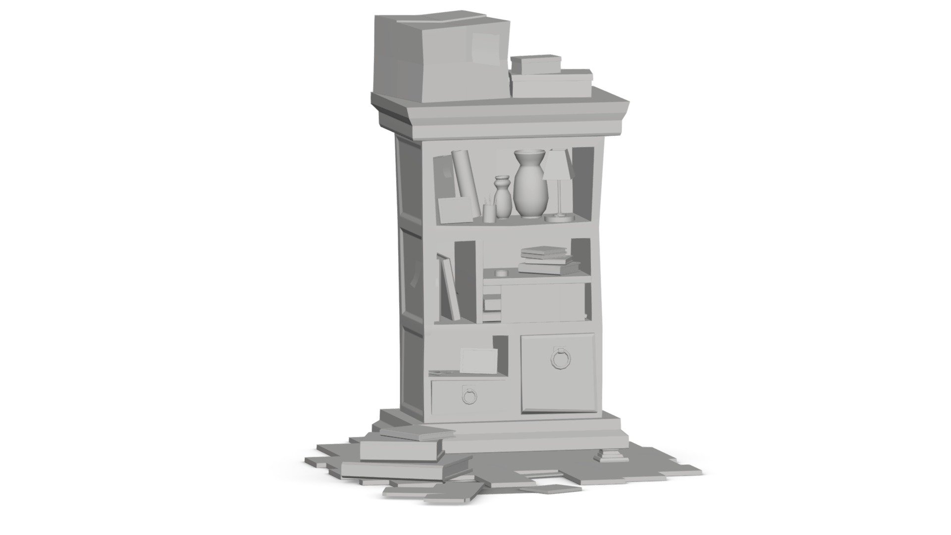 Library bookshelf 3D model by kloerlt [48cf3f9] Sketchfab