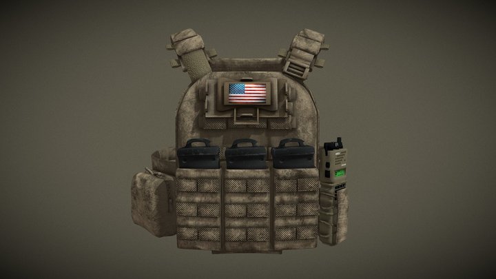 Crye Vest U.S Military Body Armor 3D Model