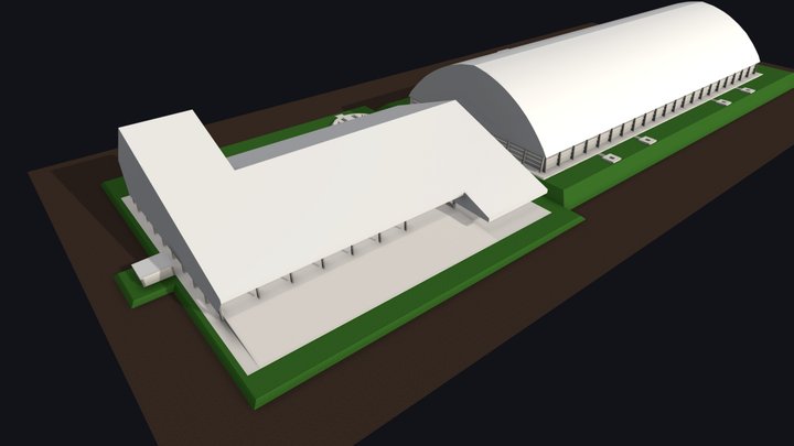 Casa de Máquinas e Armazém Horizontal 54.000tn 3D Model