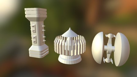 Detailed objects from Blender's primitives 3D Model