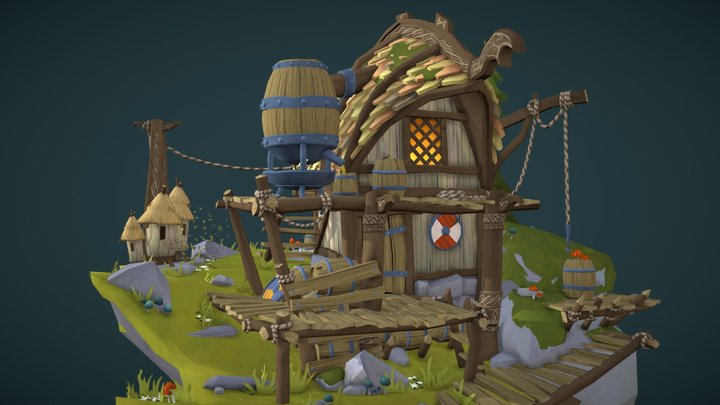 Beyla's meadery - DAE villages 3D Model