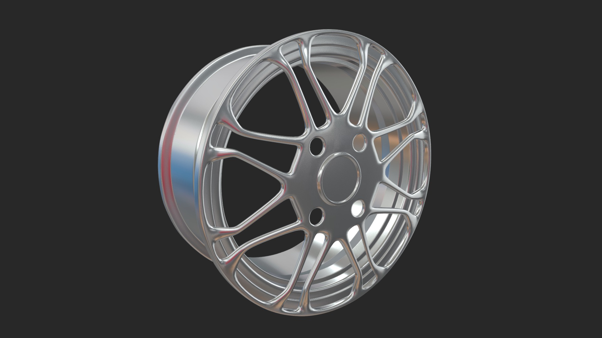 3D model Car wheel rim - This is a 3D model of the Car wheel rim. The 3D model is about a silver and gold rim.