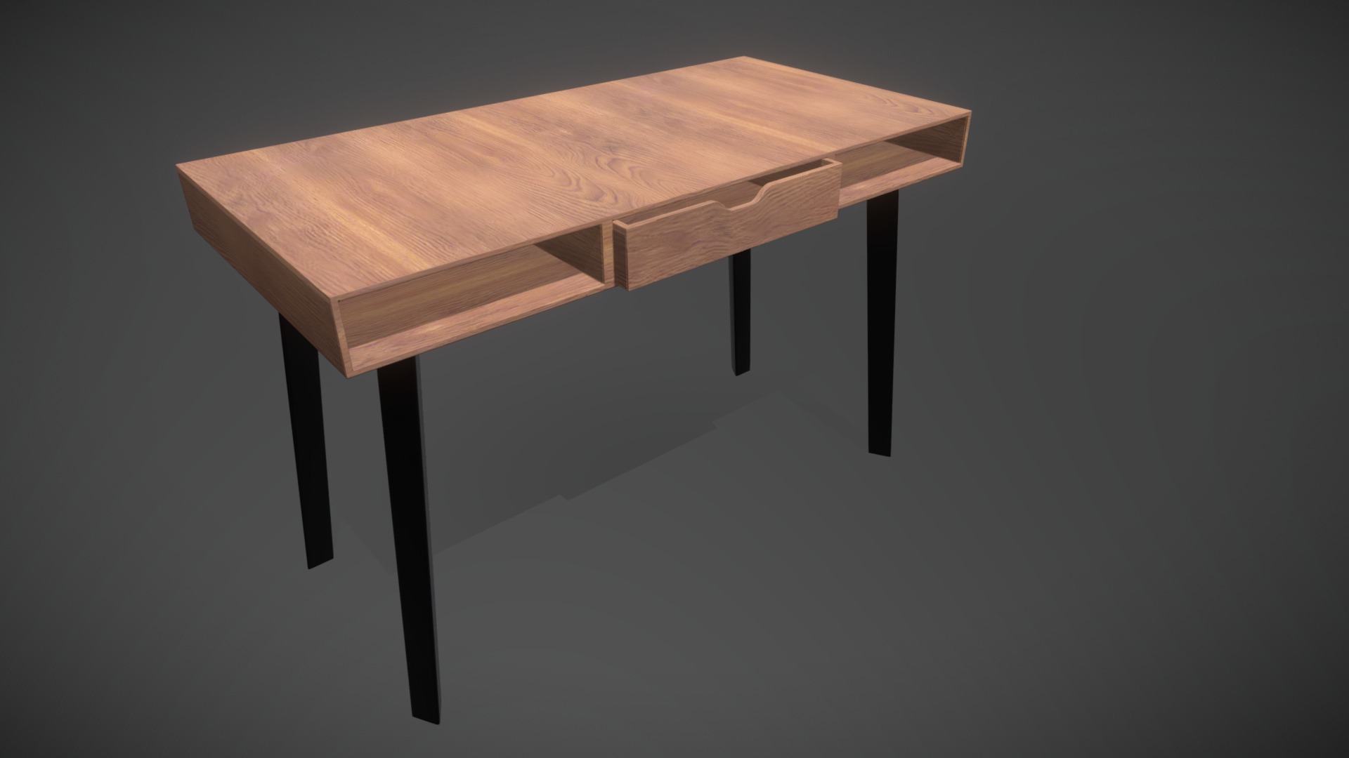 3D model Modern wood desk - This is a 3D model of the Modern wood desk. The 3D model is about a wooden table with legs.