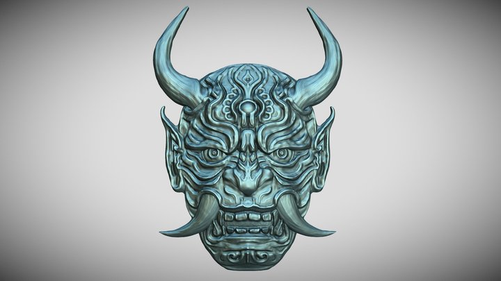 Japanese Oni Mask 3D Model