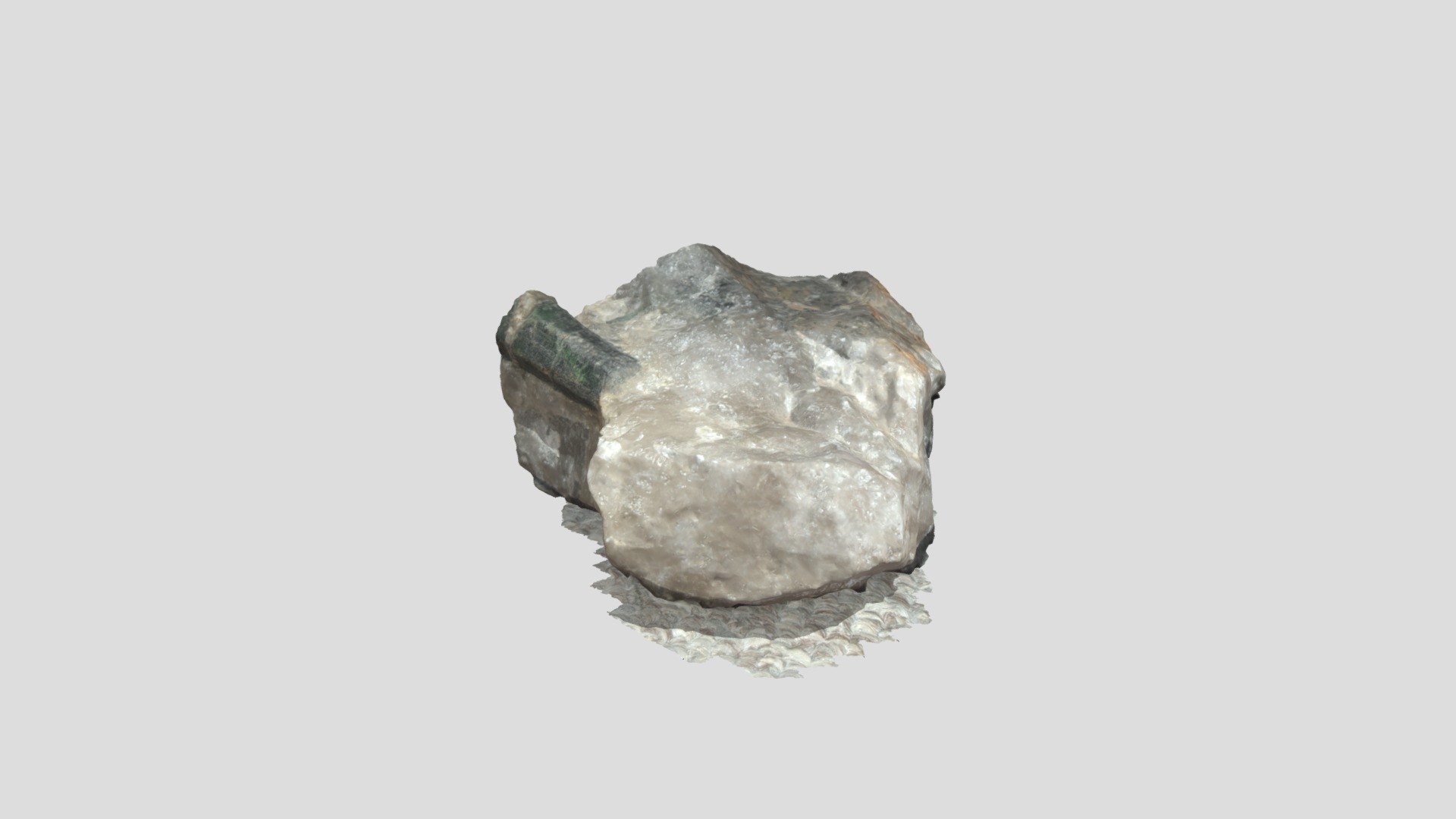 3D model Photoscanned Emerald in Quartz - This is a 3D model of the Photoscanned Emerald in Quartz. The 3D model is about a rock with a dark speckled surface.