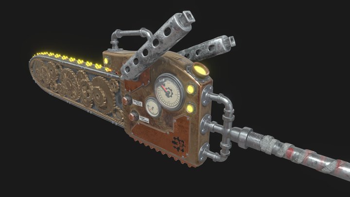 Steampunk Chainsaw Sword 3D Model