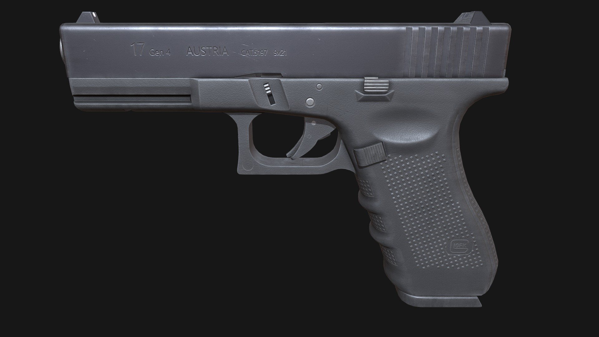 Glock 17 Gen 4 Black Material - 3D model by Andriy Luchka (@andriy ...