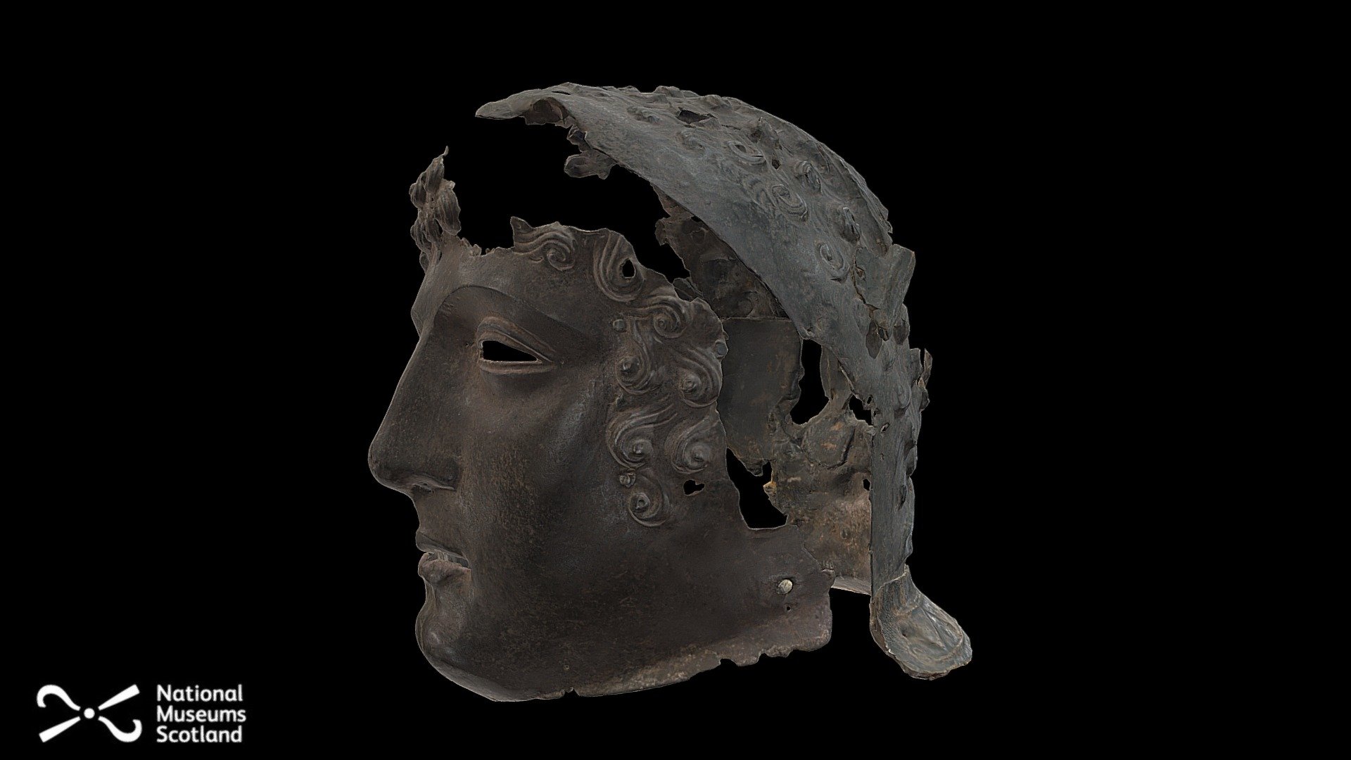 Roman iron parade helmet, Newstead, Scotland - 3D model by National Museums Scotland (@nationalmuseumsscotland)