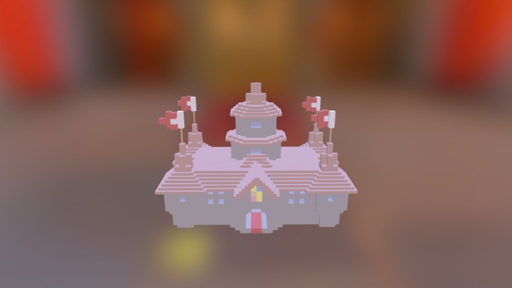 Pixel Art/Voxel Art (Peach's Castle)