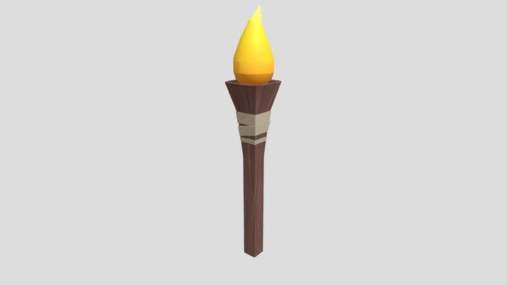 Wooden Torch 3D Model