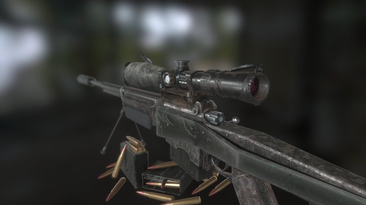 Sniper Rifle: EIZ4 VIII-8 3D Model