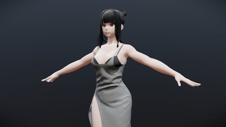 Anime Base Mesh F ( Rhine 8.9 ) 3D Model