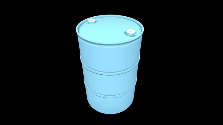 55 Gallon Blue Water Barrel | Rain Collection 3D Model