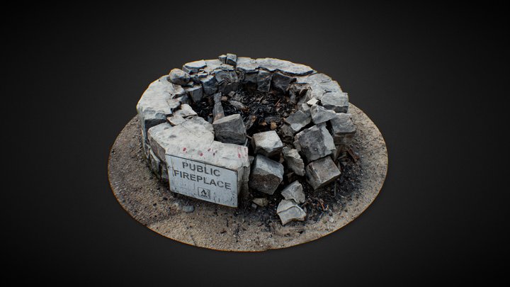 Fireplace made of stones 3D Scan 3D Model