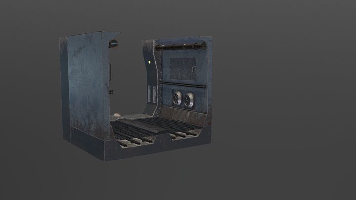 Game Asset Modular Wall Textured 3D Model