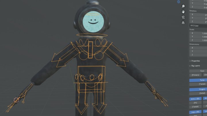 Content Warning Guy - Fully rigged and textured. 3D Model