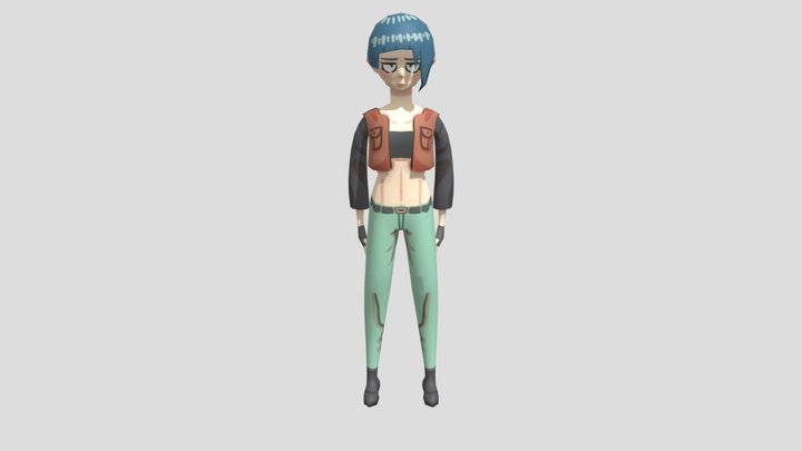 3D Adventurer Female Character Model 3D Model